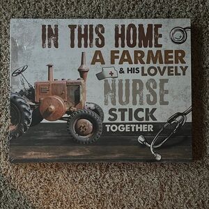 NEW in plastic Farmer and Nurse Wall Art